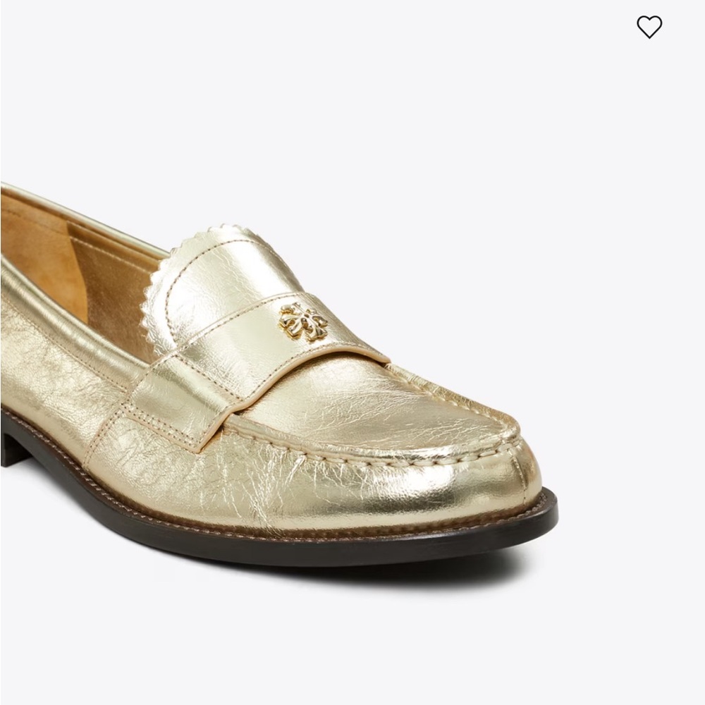 NWT Tory Burch Women’s Metallic Gold Classic Loafers, Color Spark Gold Platinum - Picture 6 of 16